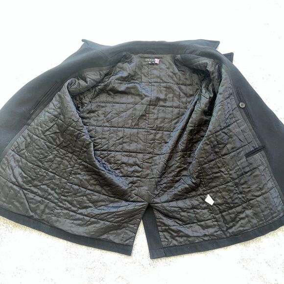 Theory Men’s Smitten Wool Cashmere Peacoat Double Breasted Black XL Military - Picture 3 of 9